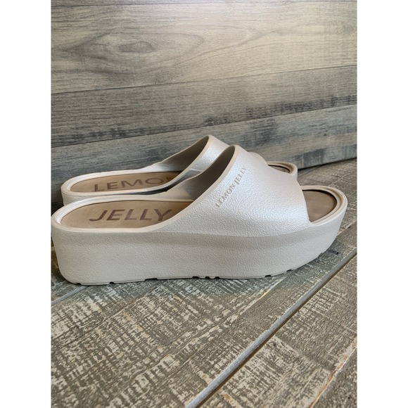Lemon Jelly Sunny Platform Sandals Women's EU 39 US 8.5 Slides Beige Portugal - Picture 2 of 6